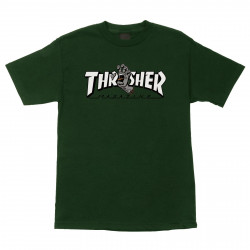 SANTA CRUZ, T-shirt thrasher screaming logo ss, Forest green