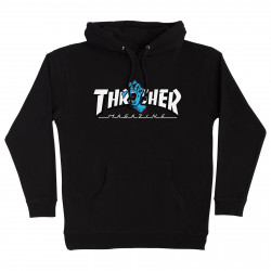 SANTA CRUZ, Sweat thrasher screaming logo hood, Black