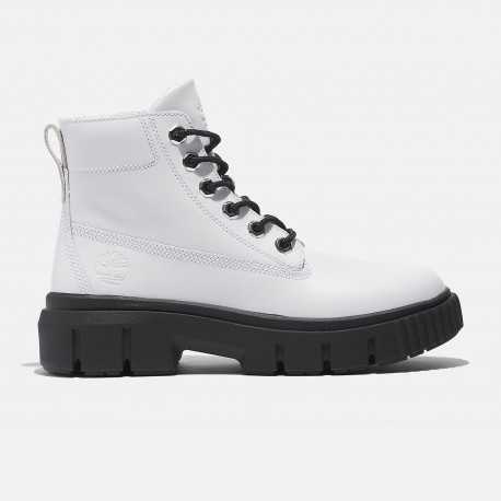 Grey mid lace boot - White