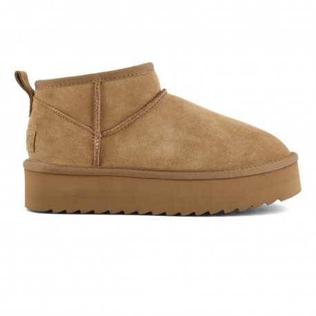 Platfrom winter boot in suede - Tan
