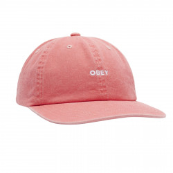 OBEY, Pigment lowercase 6 panel stra, Pigment coral