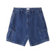 OBEY, Bigwig baggy denim cargo short, Stone wash indigo