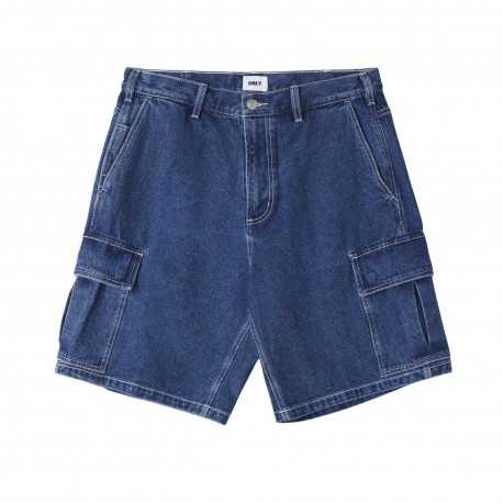 Bigwig baggy denim cargo short - Stone wash indigo