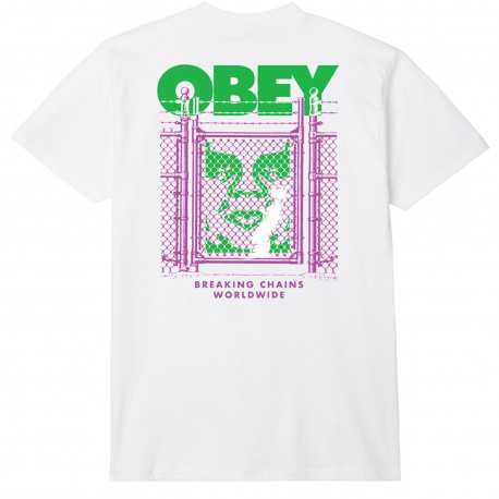 Obey chain link fence icon - White