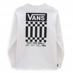 VANS, Off the wall check graphic ls tee, White