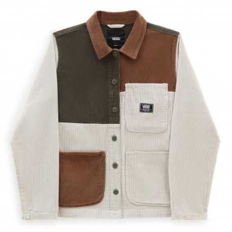 Drill cord colorblock jacket - Oatmeal
