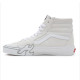 VANS, Sk8-hi flame suede, White/white