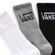 VANS, Classic crew wmns 6.5-10 3pk classic, White/grey heather