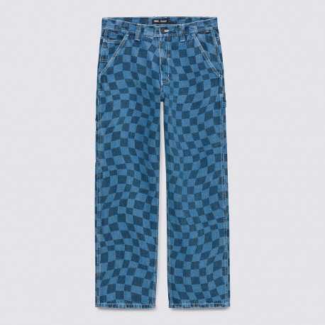 Drill chore carp checkboard denim pant - Indigo