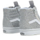 VANS, Sk8-hi reissue side zip, Glitter silver/true white