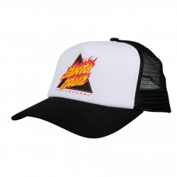 SANTA CRUZ, Flamed not a dot meshback cap, White/ black