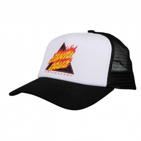 Flamed not a dot meshback cap - White/ black