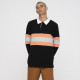 SANTA CRUZ, Vista strip l/s polo, Washed black