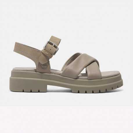 London vibe backstrap sandal - Light taupe full grain