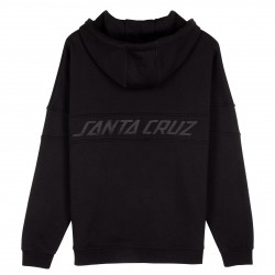 SANTA CRUZ, Tonal strip panel zip hood, Black