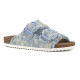 COLORS OF CALIFORNIA, Two buckle denim sandal, White