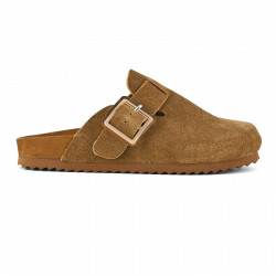 COLORS OF CALIFORNIA, Cow suede bio sabot with buckl, Tan