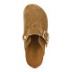 COLORS OF CALIFORNIA, Cow suede bio sabot with buckl, Tan