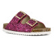 COLORS OF CALIFORNIA, Glitter sandal 2 buckles, Fuxia