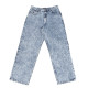 NONSENSE, Pant biggerfoot denim light, Acid denim