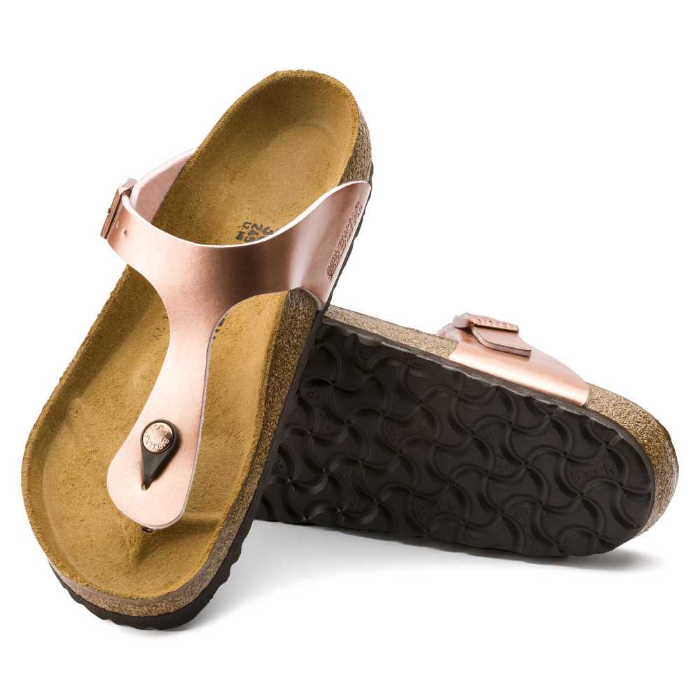 birkenstock gizeh sandals rose gold