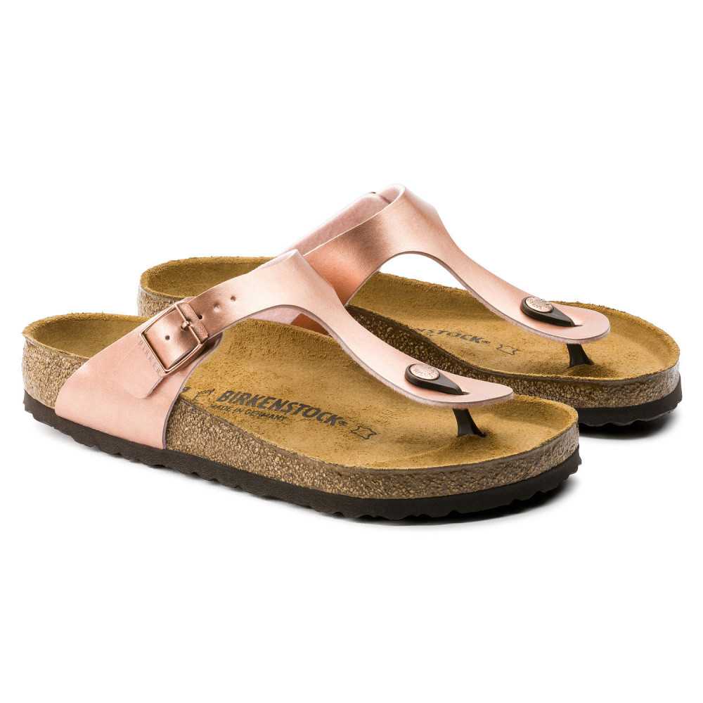 birkenstock gizeh sandals rose gold