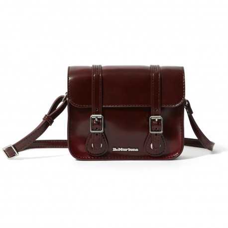 7 in vegan satchel - Cherry red cambridge brush
