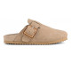 COLORS OF CALIFORNIA, Cow suede bio sabot with buckl, Mud