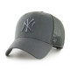 47 BRAND, Cap mlb new york yankees branson mvp, Charcoal