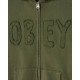 OBEY, Hybrid faded zip hood, Deep lichen green faded wash