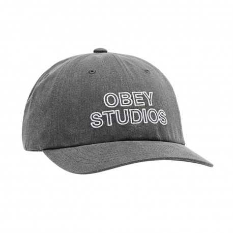 Obey studios 6 panel strapback - Faded black
