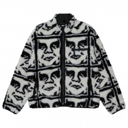 OBEY, Obey repeated icon sherpa jkt, Black multi