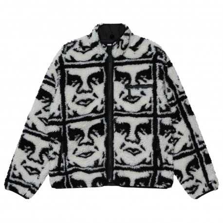 Obey repeated icon sherpa jkt - Black multi