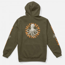 SALTY CREW, Tentacles hooded fleece, Dusty olive