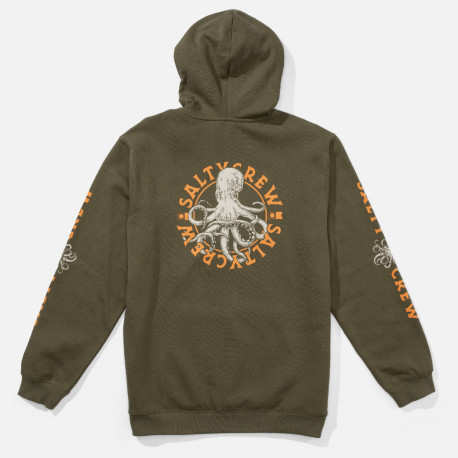 Tentacles hooded fleece - Dusty olive