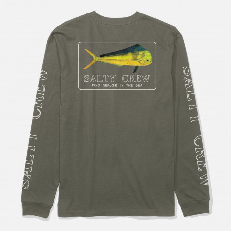 Golden mahi premium l/s tee - Dusty olive