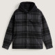 VANS, Piedmont hooded plaid shacket, Black/asphalt heather