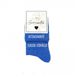LES SACHOUSSETTES, Attachante-casse couille, Bleu roi paillettes