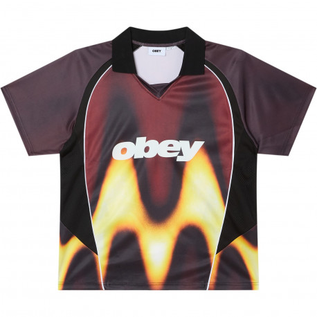 Obey blurred soccer jersey - Burnt red