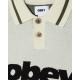 OBEY, Obey sport polo sweater, Unbleached multi