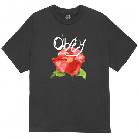 Obey watercolor poppy - Vintage black