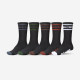 GLOBE, Tilt hi crew sock 5 pack, Black/assorted