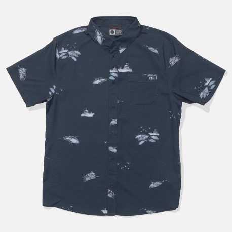 Breezer perf button up - Midnight navy