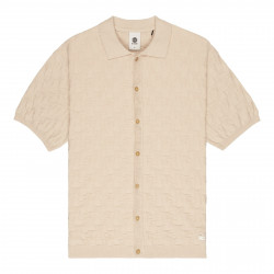 ELEMENT, Sight textured knit polo, Oat milk