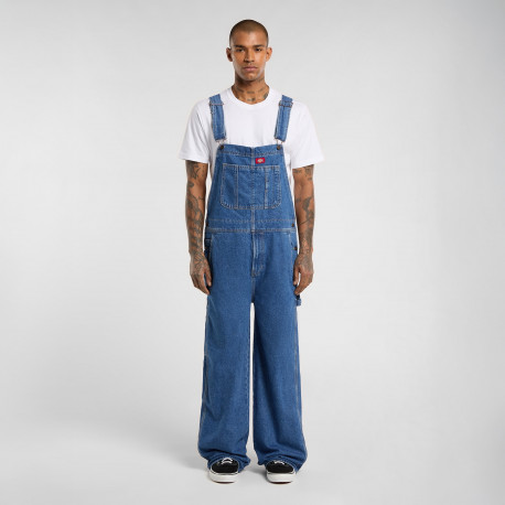 Loose denim bib - Classic blue