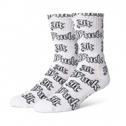 HUF, Socks fuck it old english, White