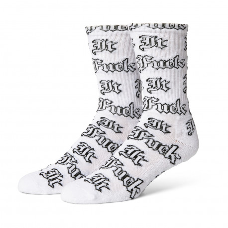 Socks fuck it old english - White