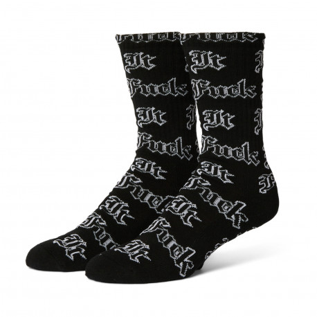 Socks fuck it old english - Black
