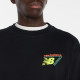 NEW BALANCE, Classic tri-logo french terry crew, Black