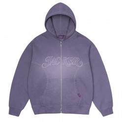 JACKER, Rough garment dyed premium zip blue, Purple